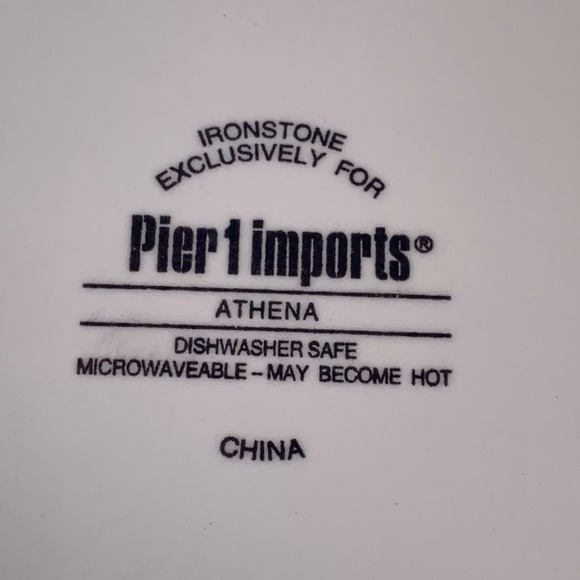 Pier 1 Imports ATHENA 8.5" Salad Plate Set 3Pc Blue Green Gold Floral Scalloped - Picture 5 of 6